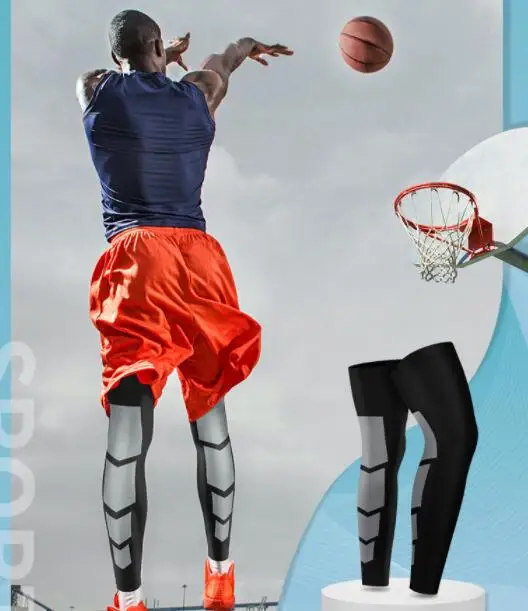 Wholesale Lengthen Sports Knee Protector Pads Non Slip Bandage Leg Support Leggings Long KneePads