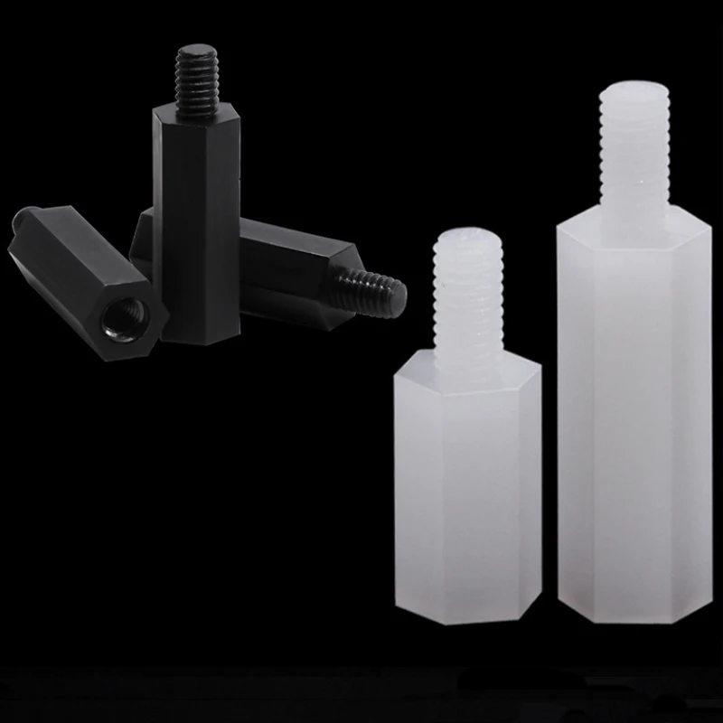 PP attachment Metric nylon plastic self-retaining screw grommet female hex spacer metric threaded standoff