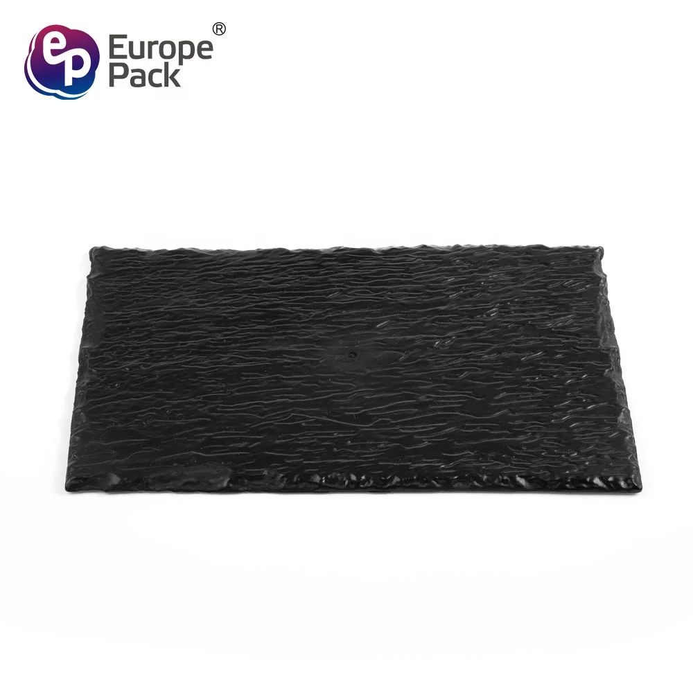 New style restaurant supplies food tray black square plastic slate sushi plate