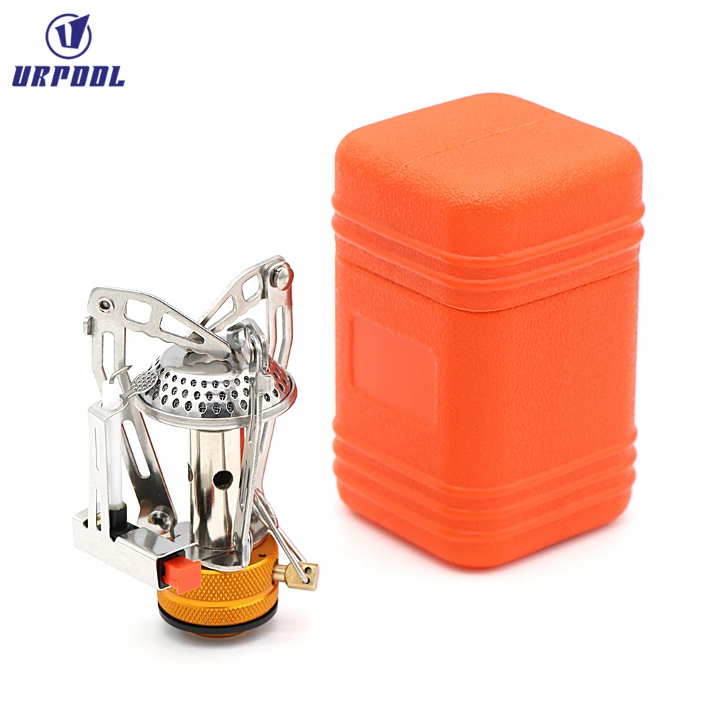 Outdoor Windproof Camping Mini Portable Folding Ultralight Gasoline Propane Cooking Stove Camping Gas Burner
