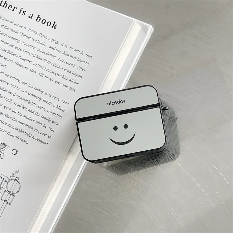 Оптовая продажа чехол для наушников Apple Airpods 1 2 мультяшное зеркало улыбающееся лицо защита от потери Силиконовая Air Pods Pro на