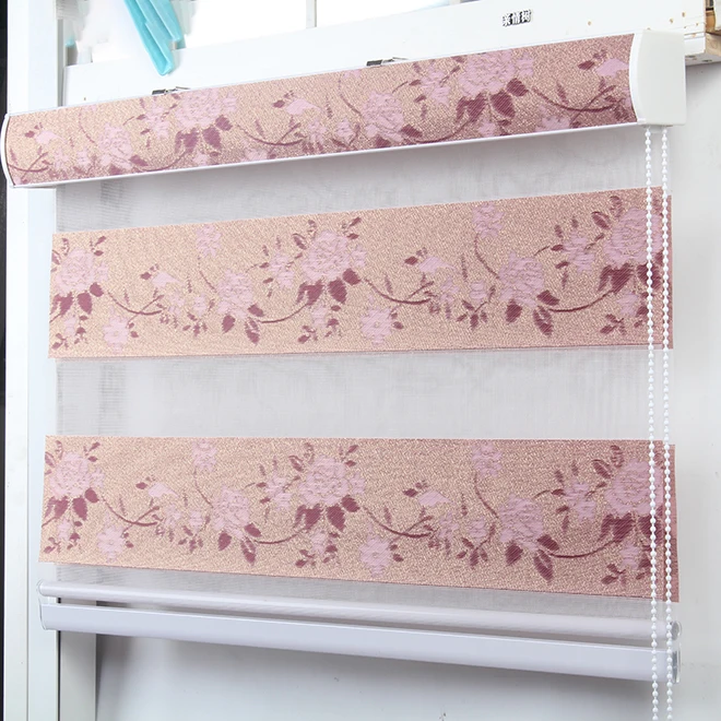 
Beautiful Zebra Roller Blinds Fabric For Windows, Bead Rope Horizontal Zebra Blinds 