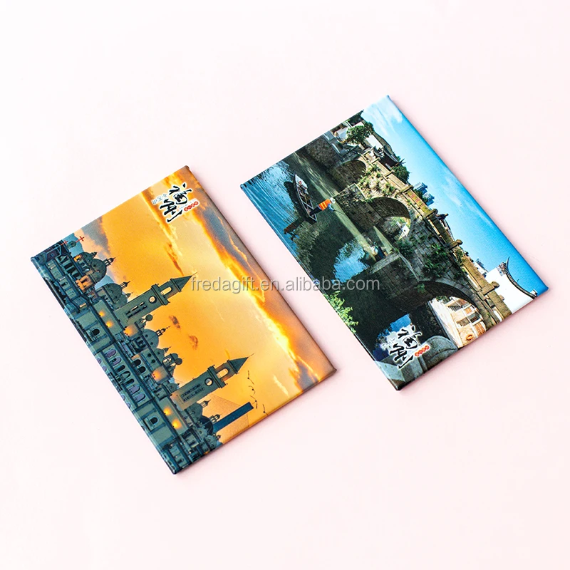 Custom scenic spot tin paper fridge magnets promotion gift