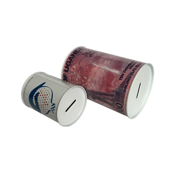 Customized coin tin can piggy bank metal money saving box donation charity gift tins