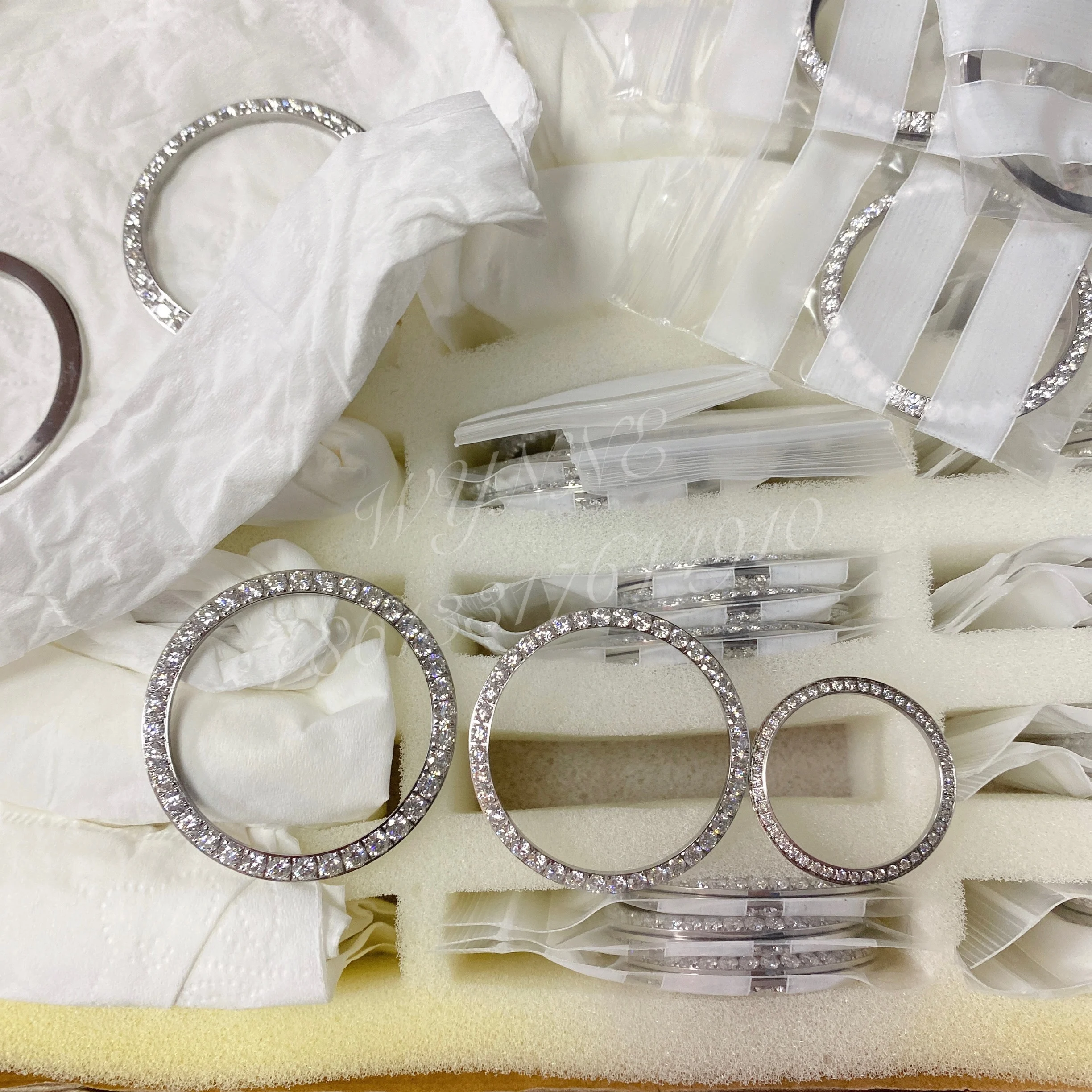 Большой запас пользовательских 26 мм роскошные часы Безель со сверкающей ручкой лабораторные бриллиантовые часы с муассанитом