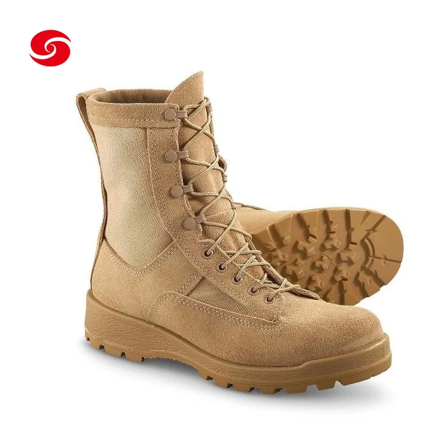Tactical Khaki desert leather combat jungle hunting boot