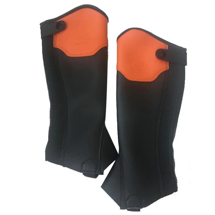 Comfortable Colored Anti-wear Children Cowhide Wear Leather Equestrian Knight Leg Warmers Horse Riding Chaps for Kids