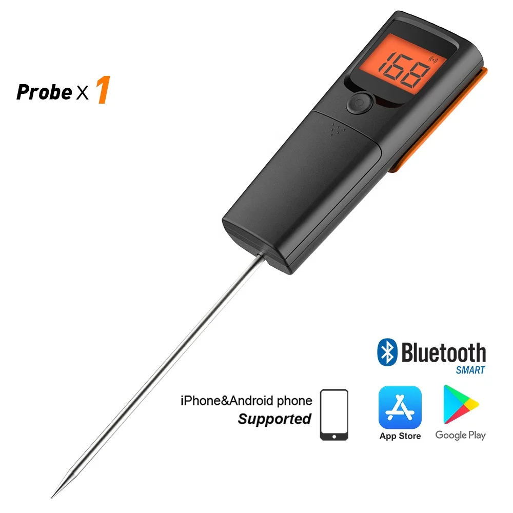 Wholesale LCD Display Wireless Digital BBQ Food Meat Fork Thermometer With Long Probe MiniX1