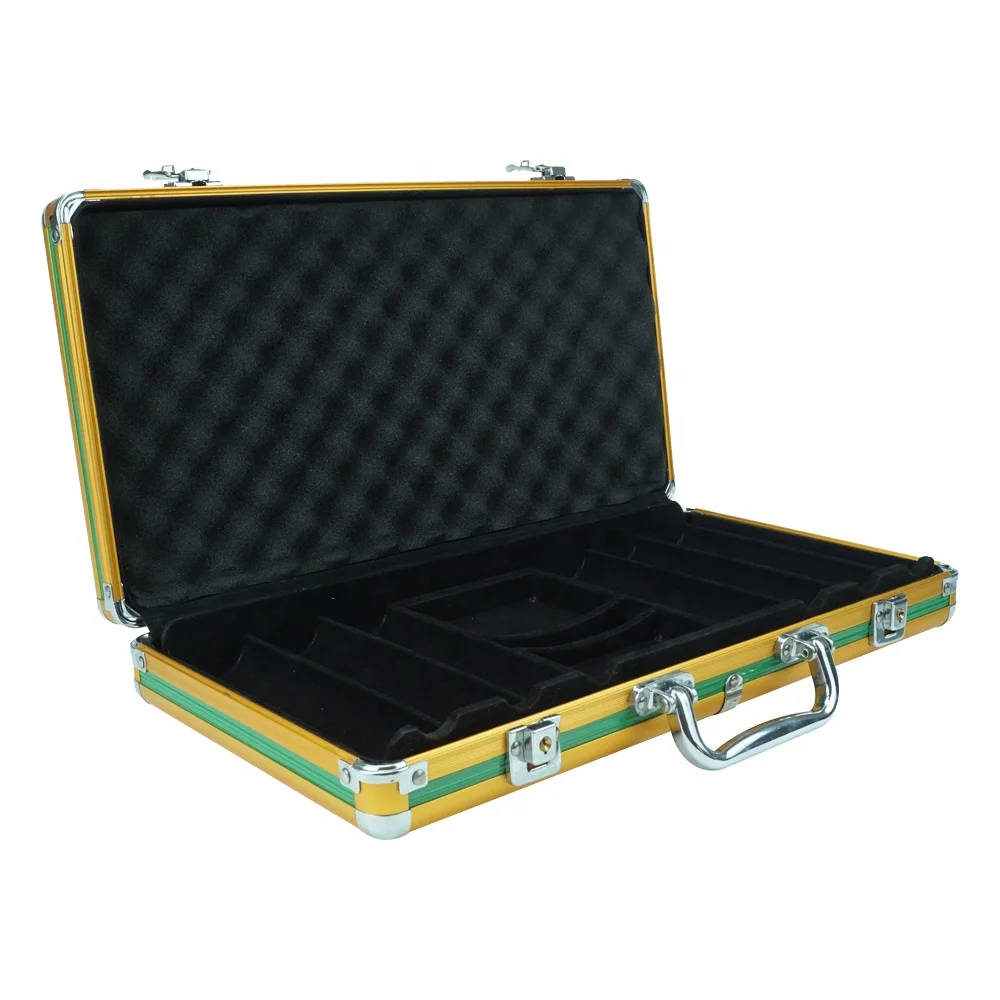 Factory Custom 300 Poker Chips Black Aluminum case Empty Box Without Poker Chips for Storage Poker Chips
