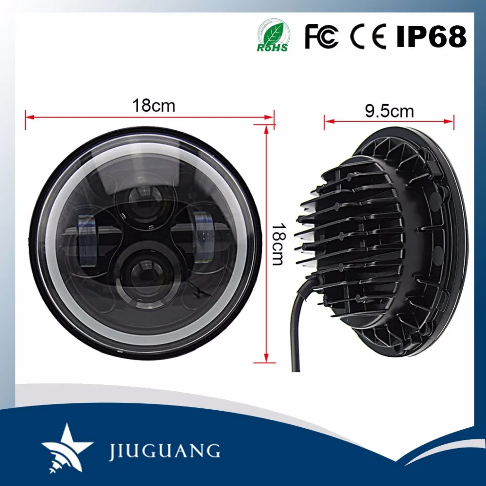 
Dot Approved E9 Daymaker Car 50W 30W Turn Amber Hi LO Halo Motor 12v 24v Round DRL H4 Angle Eye 7