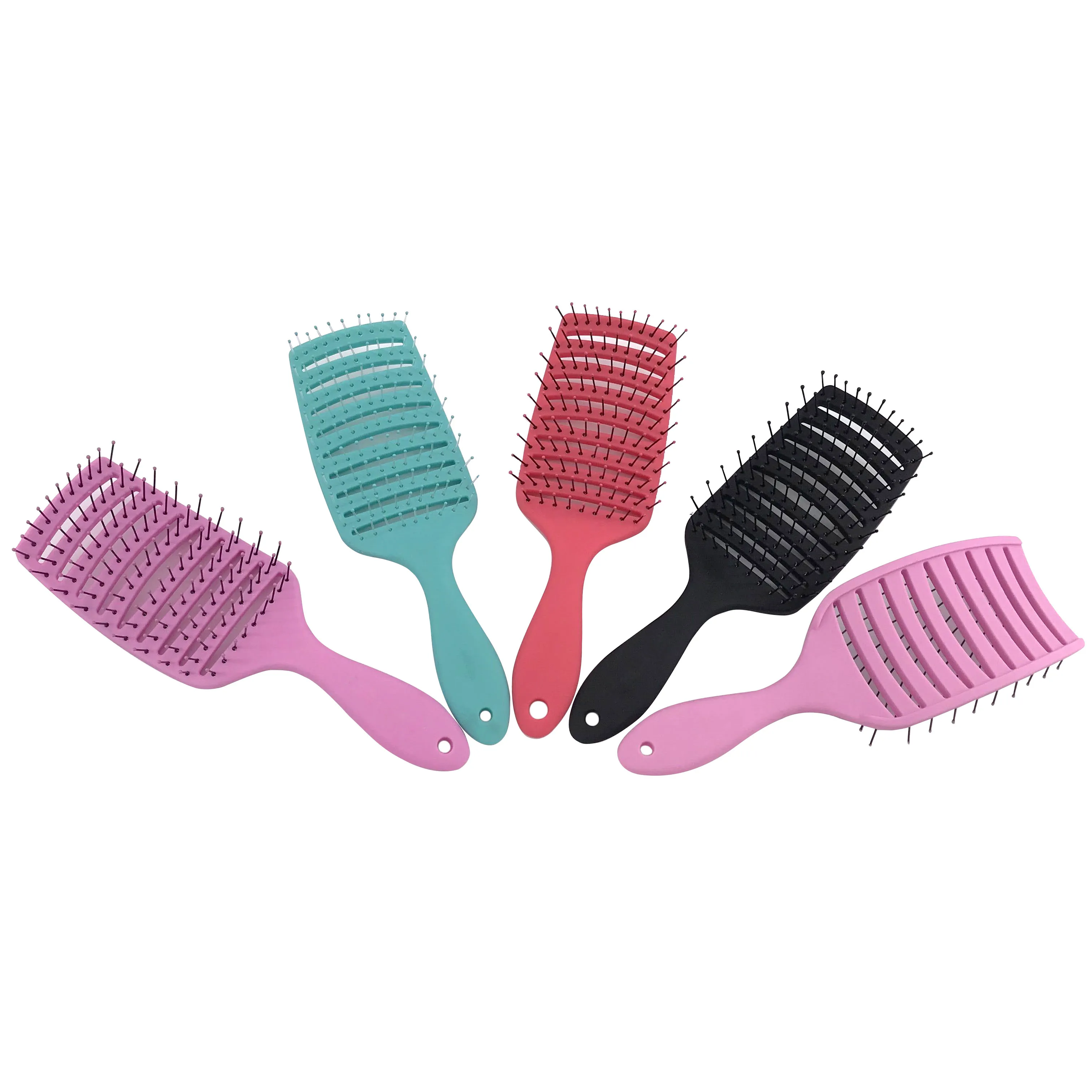 
Amazon Top Seller 2019 OEM Plastic Vent Speed Dry Hair Brush With Ribs Shape 