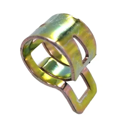 
yellow zinc plated spring 65mn galvanized Liquid gas mini fuel line hose tubing spring clips 