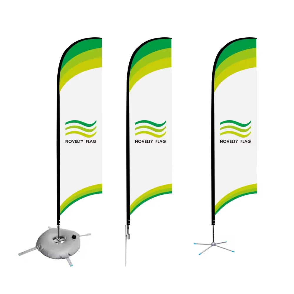 Open Notice Feather Sail Flag Reusable Outdoor Flag Stand Knife Flag for Sport Event
