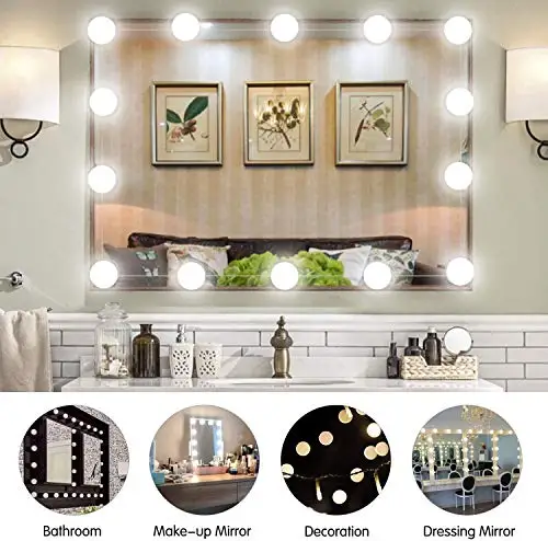 14 Bulb Dimmable Hollywood Makeup Mirror Lights Adjustable Vanity Lighting Fixtures for Full Length Mirror
