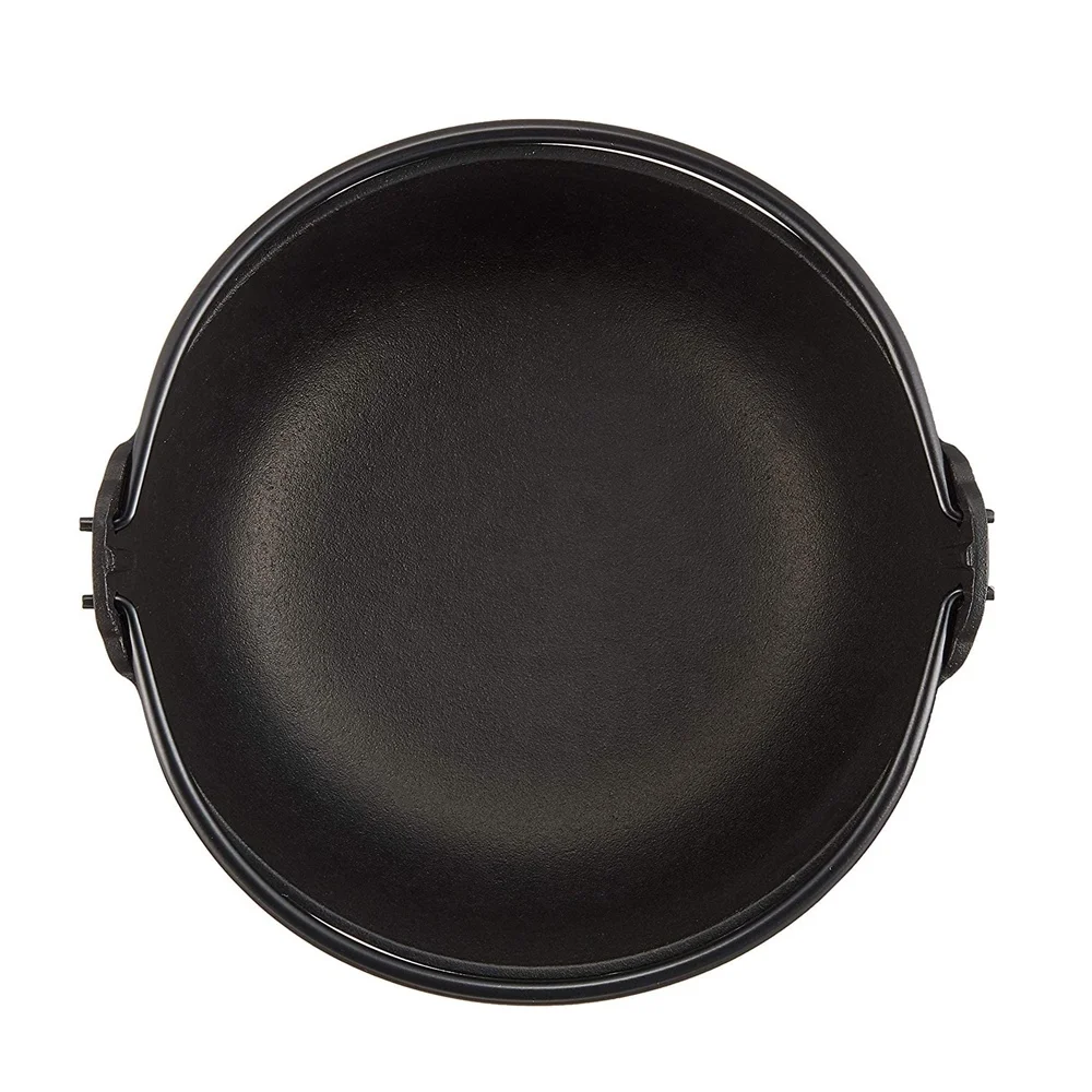 Cast Iron Sukiyaki Hot Pot / Cooking Pot with Wooden Lid