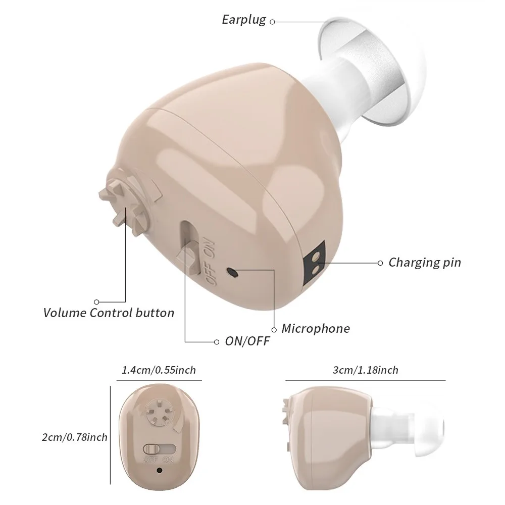 G12 Sound Amplifier Deaf Aids amplifier CIC Invisible Rechargeable audifonos para sordos audifonos amplificadore Hearing Aids