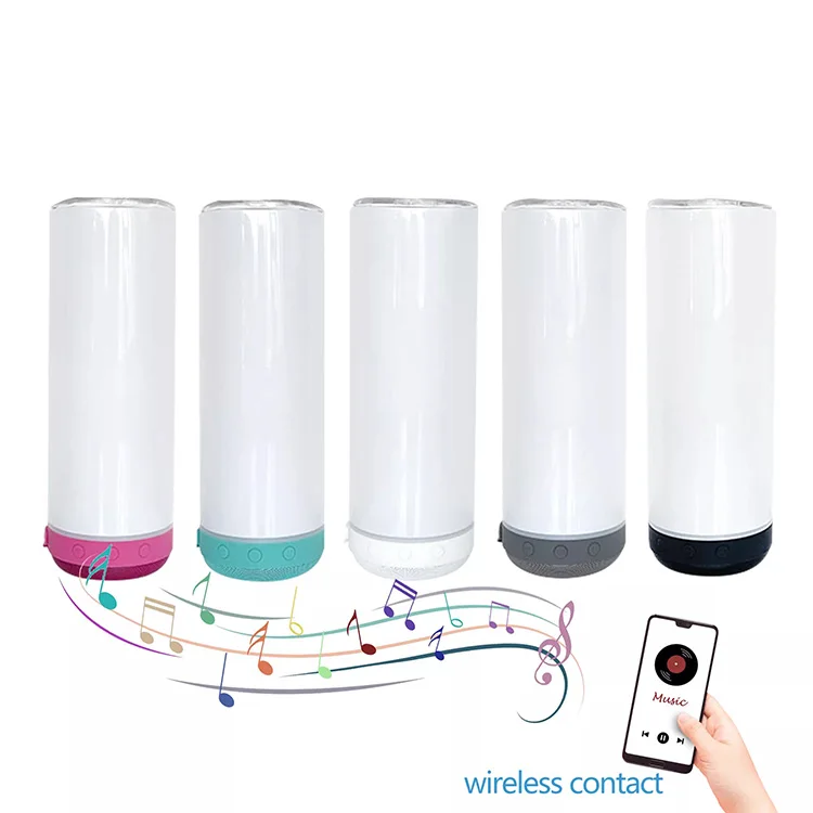 AilinGalaxy USA China Warehouse 20oz Stainless Steel Straight Smart Wireless Sublimation Blanks Speaker Tumbler With blue tooth