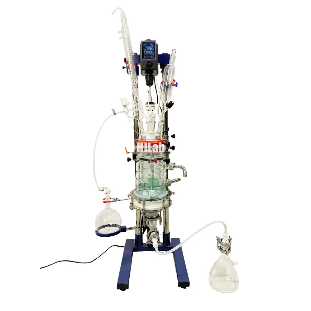 Химический синтез фильтра на 1 л, 2 л, 3 л, 5 л, стеклянный реактор с двигателем постоянного тока и кольцевыми перегородками