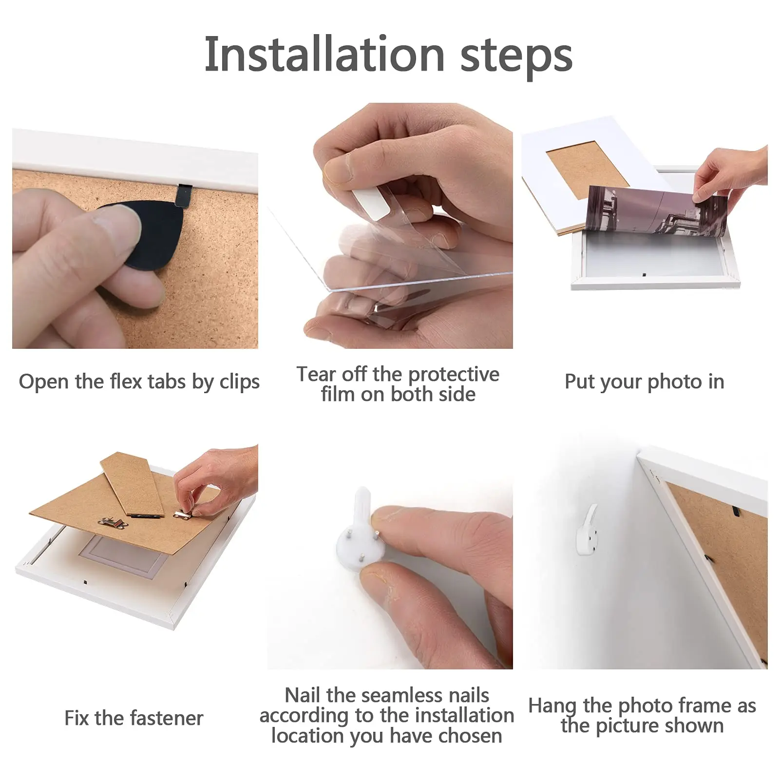 wholesale Hot Sale 4X6 8X10 11X14 12X16 16X20 4X4 6X6 8X8 10X10 black and white photo frames designs personalized picture frame