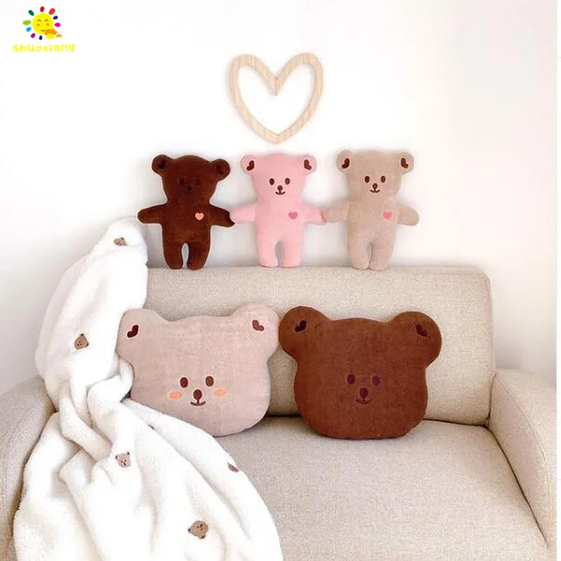 
Cute Soft Bear Stuffed Toy With Heart Cartoon Animal Plush Toys Little Bear Baby Sleeping Doll 