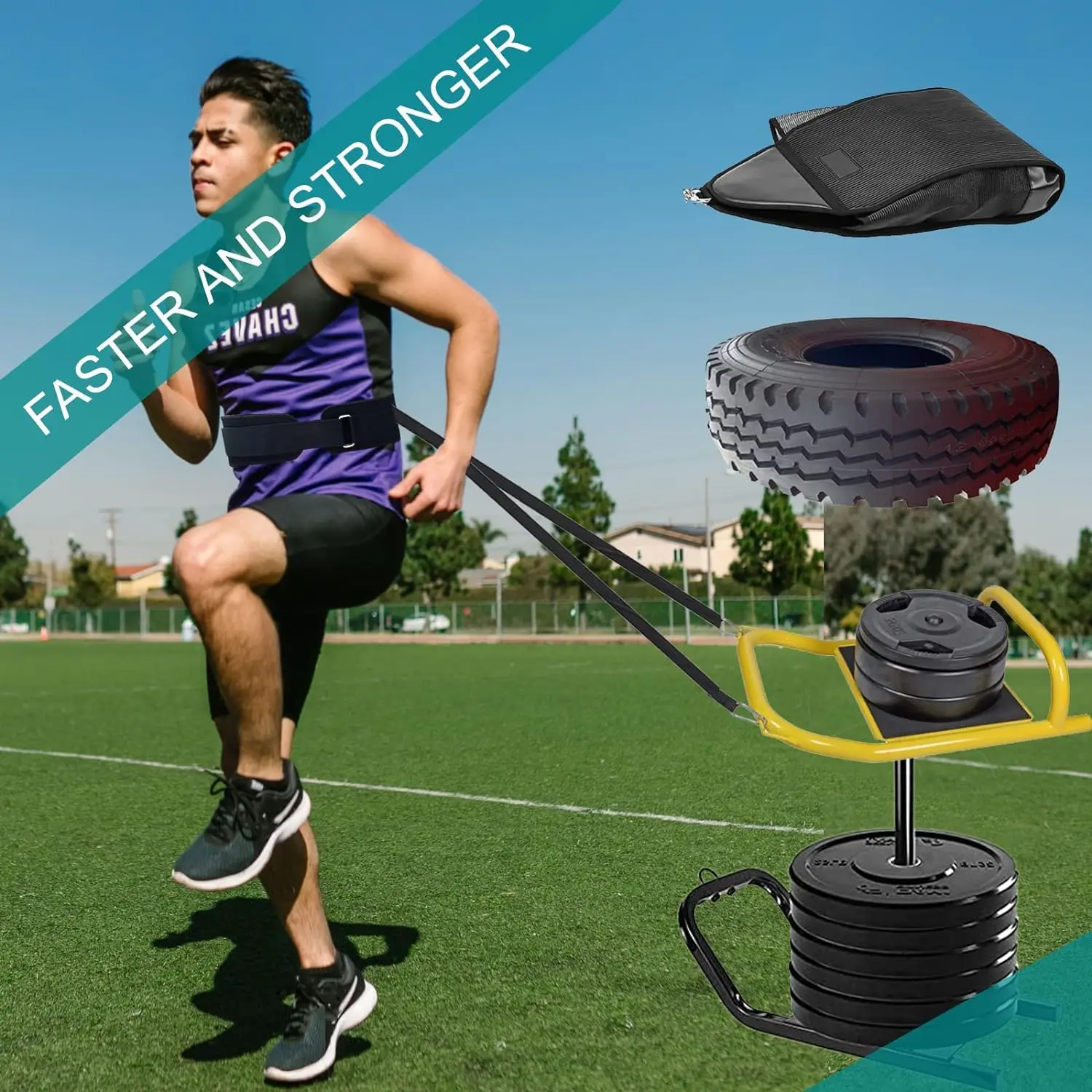 Power Running Training Speed Sled for Athletic Exercise and Speed Improvement Weighted Drag Sport Weighted Sledge