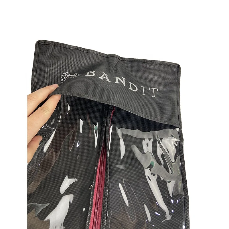 25' wig storage bag with hanger black hair extension bag with wooden hanger