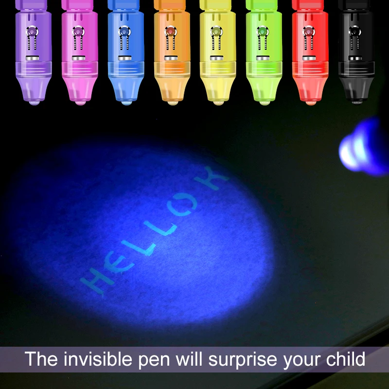Ink Marker Pen Secret Spy Message for Ideas Gifts LED light UV money detector invisible ink pen