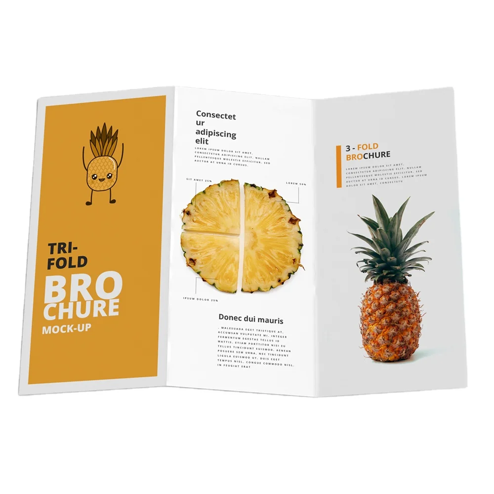 High Quality Custom Soft Touch Printing Tri-fold Paper Brochure For Fruit