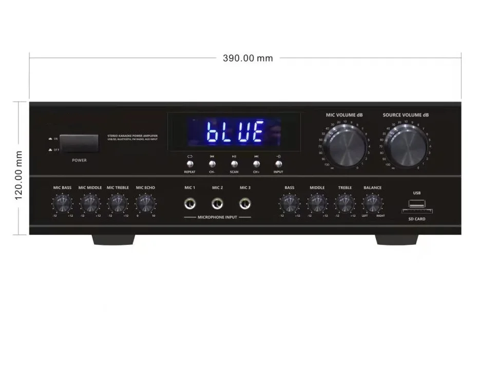 SW-1212B  Professional Power Karaoke Home Subwoofer Theatre Mini Tube Mixer Amplifier