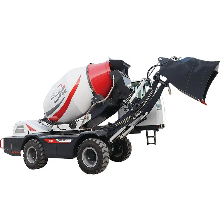 LUZUN ew design 6.5M3 integrated chassis self loading concrete mixer truck for sale