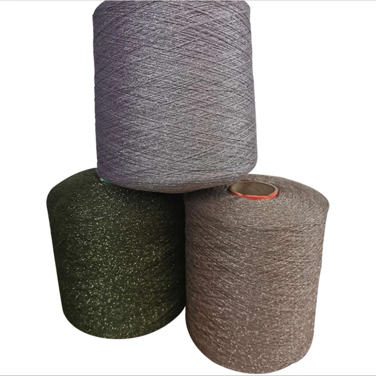 2/48NM 9% wool 16% acrylic 20% ppt 55% nylon Cheap gold and silver metallic yarn acrylic and nylon blended wool yarn