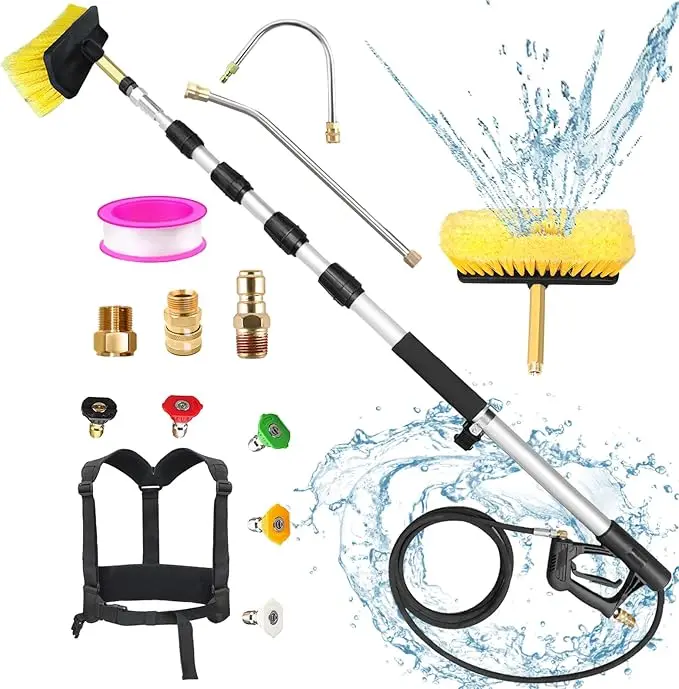 24ft Pressure Washer Extension Wand Cleaner Heavy Duty Telescopic Power Washer Wand Spray Gun Extension Pole Lance