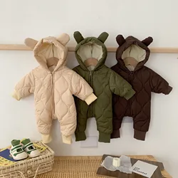 plus velvet padded cotton clothing newborn boy warm  ins baby clothes autumn and winter suit