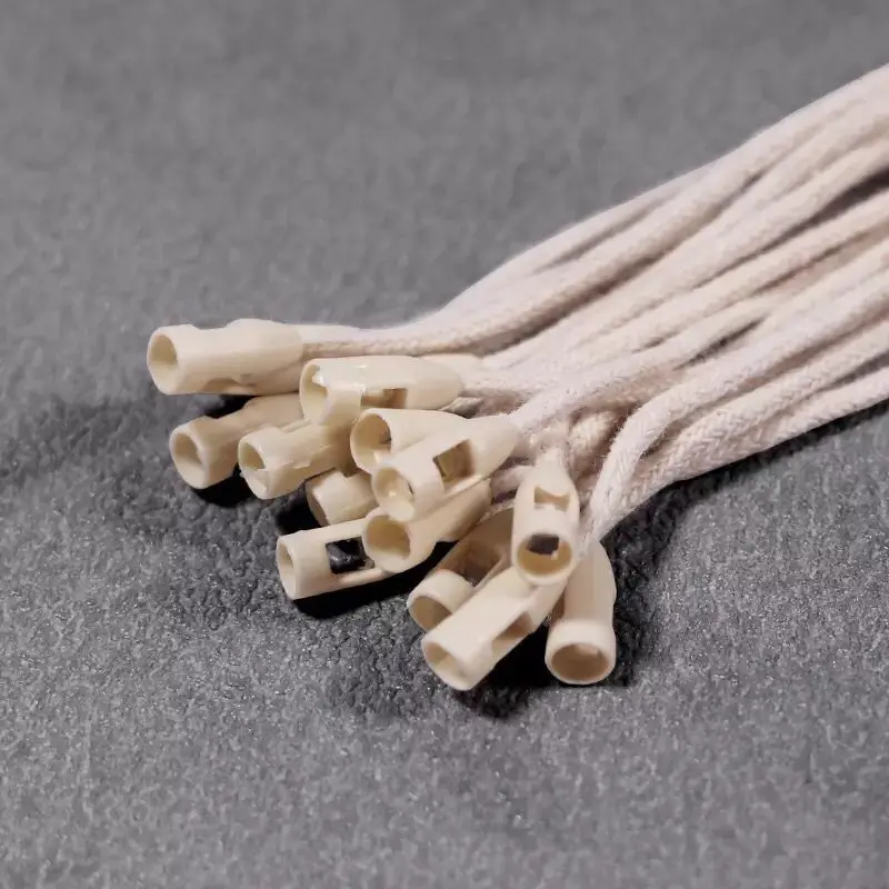 Manufacturer Black Cotton Seal Cord Bullet Shape Hang Tag String for Garment Cotton String with Plastic Clip Sustainable 1000pcs