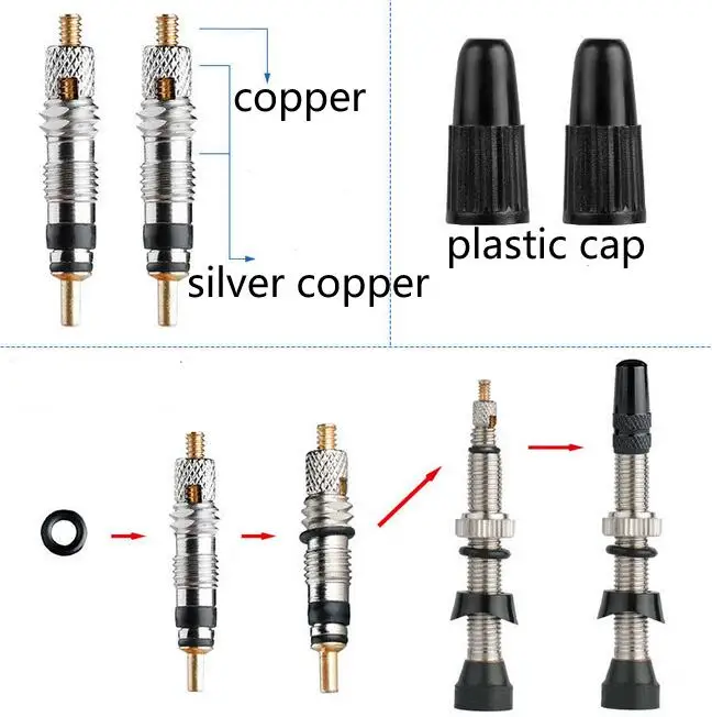 mountain road bike cycling bicycle tubeless nozzle FV40MM 60MM 80MM 120MM COPPER tubeless valve