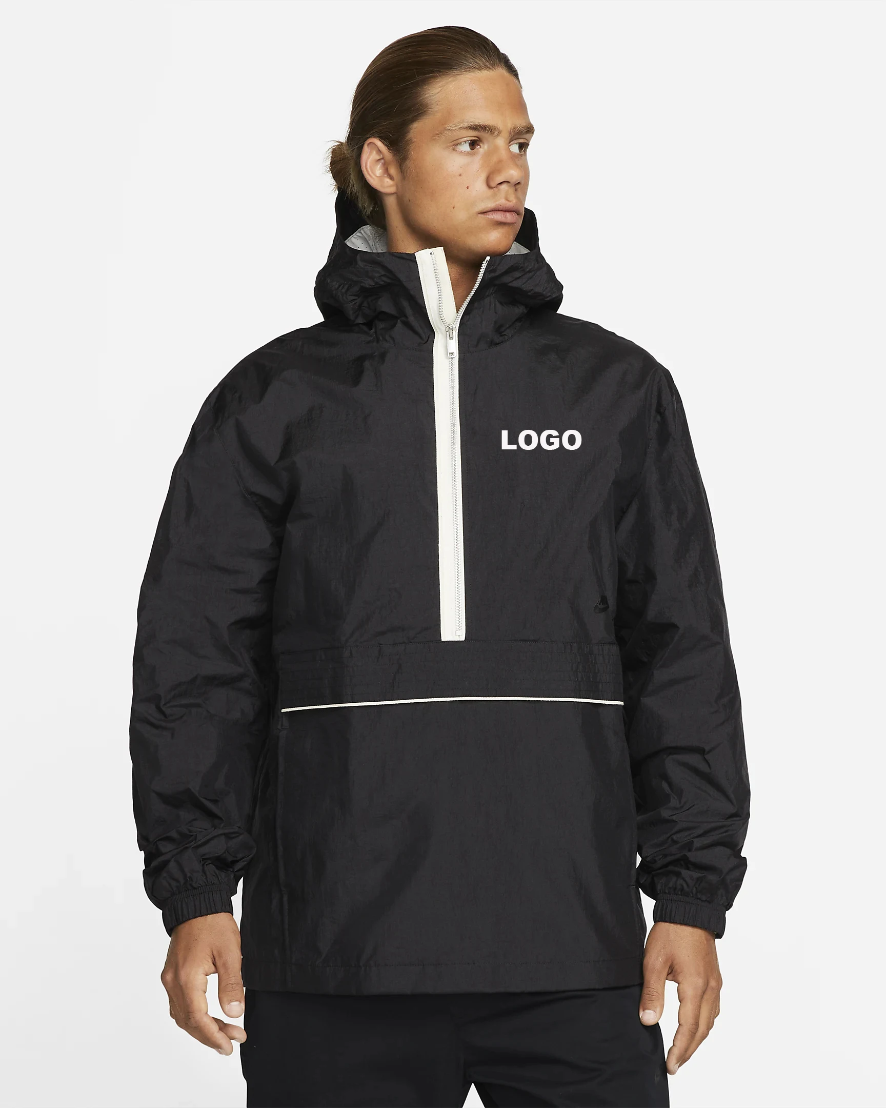Custom Half Zip Track Windbreaker Sportswear Lightweight Jacket Plus Size Mens Workout Jacket
