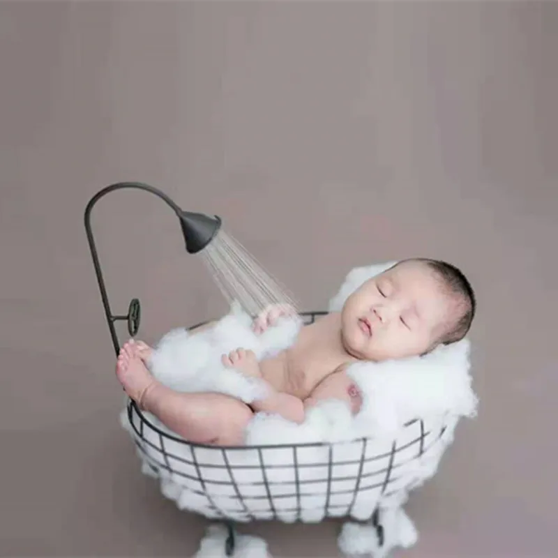 Newborn Baby Basket For Photography Props Vintage Posing Lounge Chair Mini Basket Fotografia Accessories Studio Shooting Props
