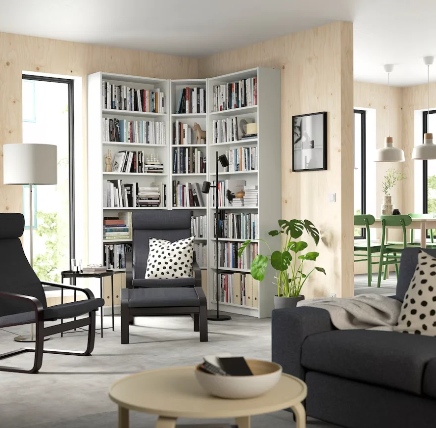 American Oak Vintage European Style Wooden Public Library House Shelf Wall Bookcases & Bookshelves For Sale