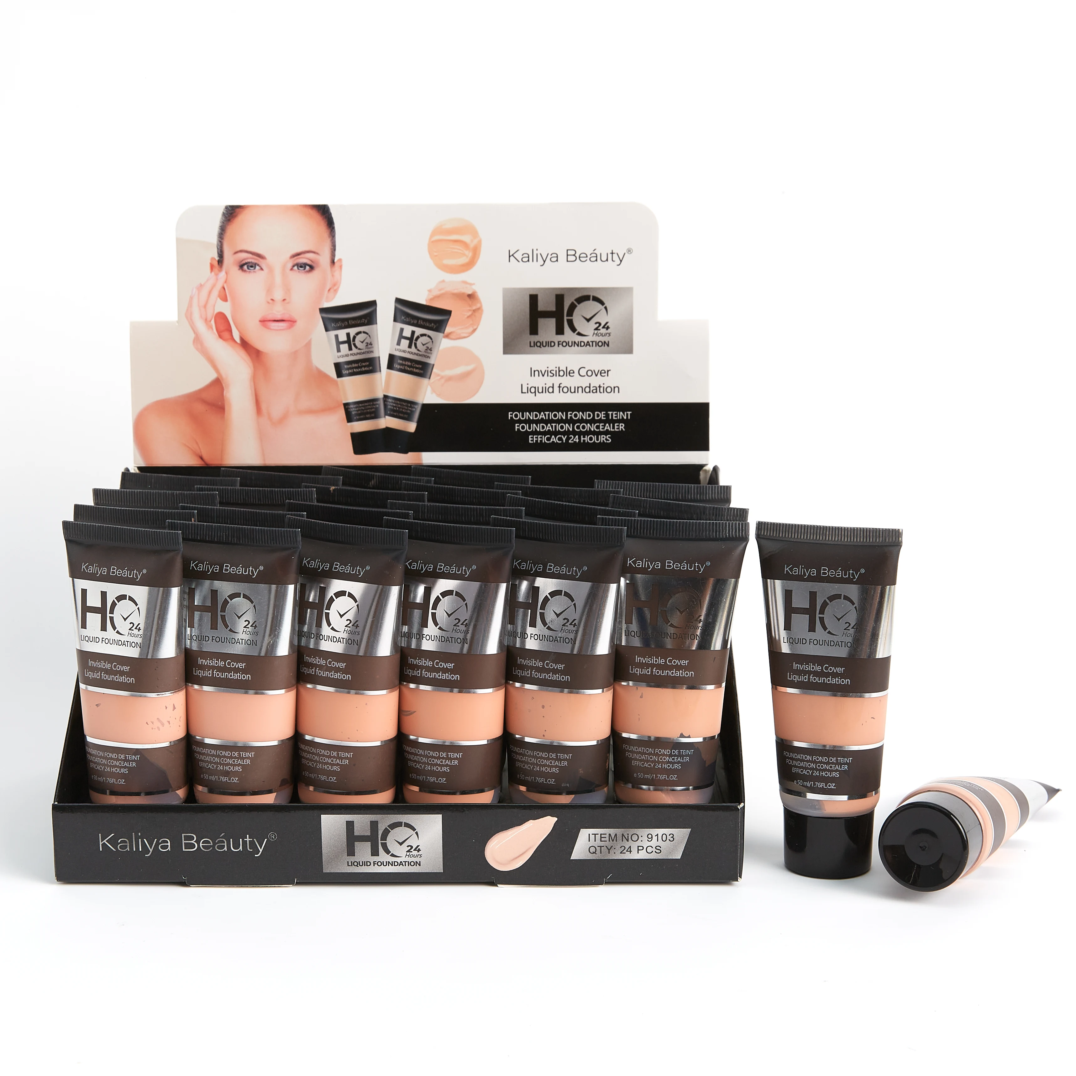 Private label Invisible Cover Liquid foundation EFFICACY 24 H waterproof Brighten moisturizer liquid foundation for all skin