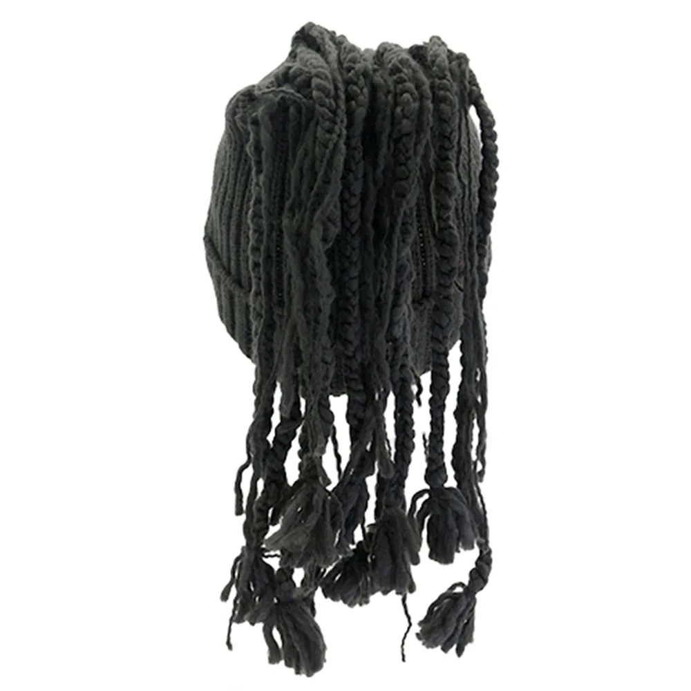 Wholesale Adults Winter Fashion braid Baby Reversible Hat With Visor Knitted Beanie