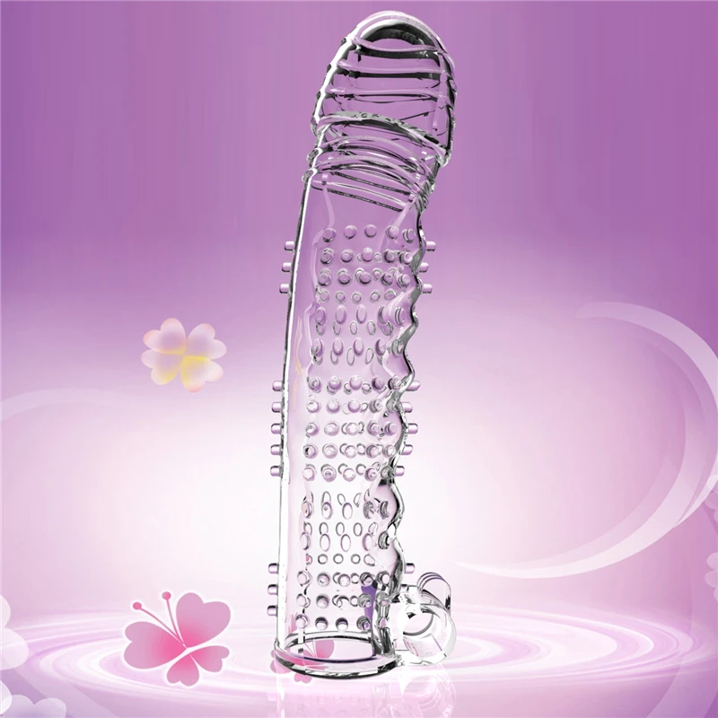 GF RW001 Cock sleeve rubber penis silicone spike Silicone Crystal Vibration Vibrador condom sex toys Masturbation Cup for men