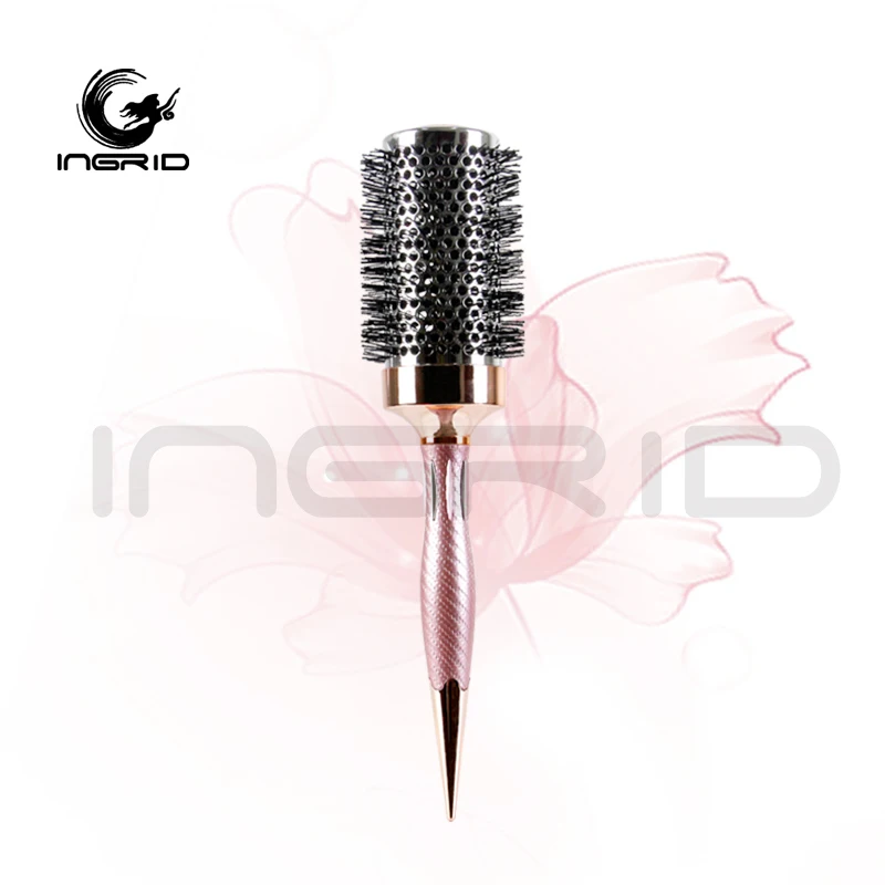 Fashion Bright Powder Aluminum Tube Comb Salon Hair Brush Hairdressing Barrel Comb