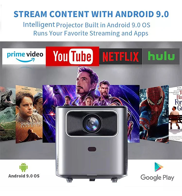 3D Android Smart WIFI Pico Mini Portable LED LCD Projector Home Theater for Smartphone Tablet PC