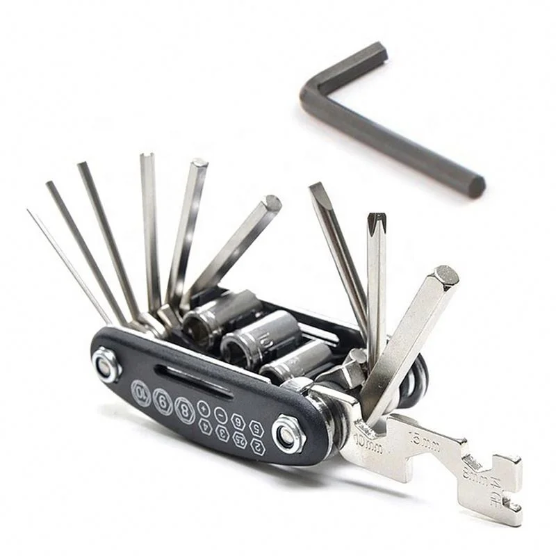 Bike Accessories 16 in 1 Multi-Function Bicycle fold Tool Set Cycling bike Tools & Maintenance Mechanic Bike Repair Tools Kit