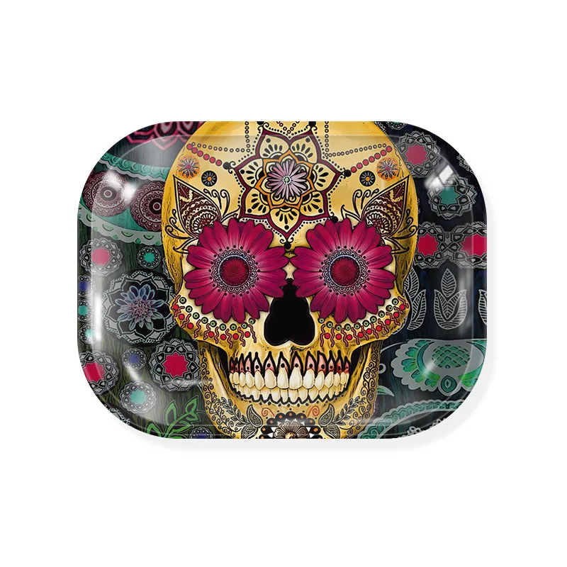 2024 Small Size Rolling Tray 18*14cm Serving Tray Custom Logo Metal Rolling Tray