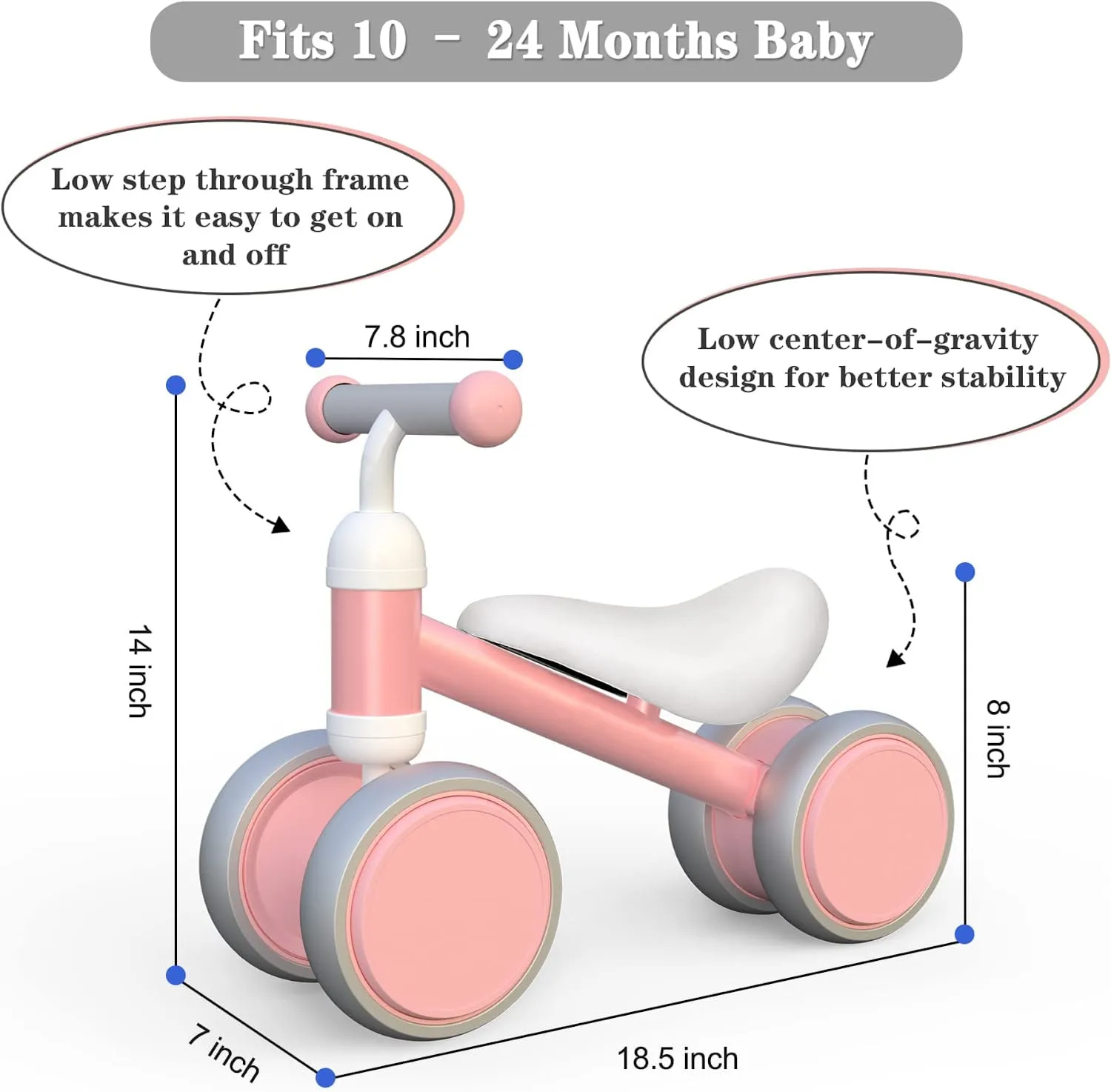 Toddler Learn To Walk Sliding Tricycle Kids Balance Bike Plastic Sport No Pedal Baby Ride On Bike