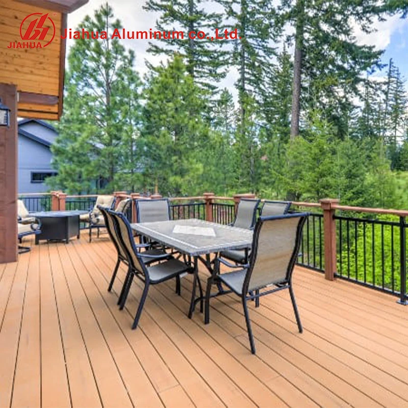 Aluminum decking / frameless glass balcony railing base / U channel aluminium profile for glass railings