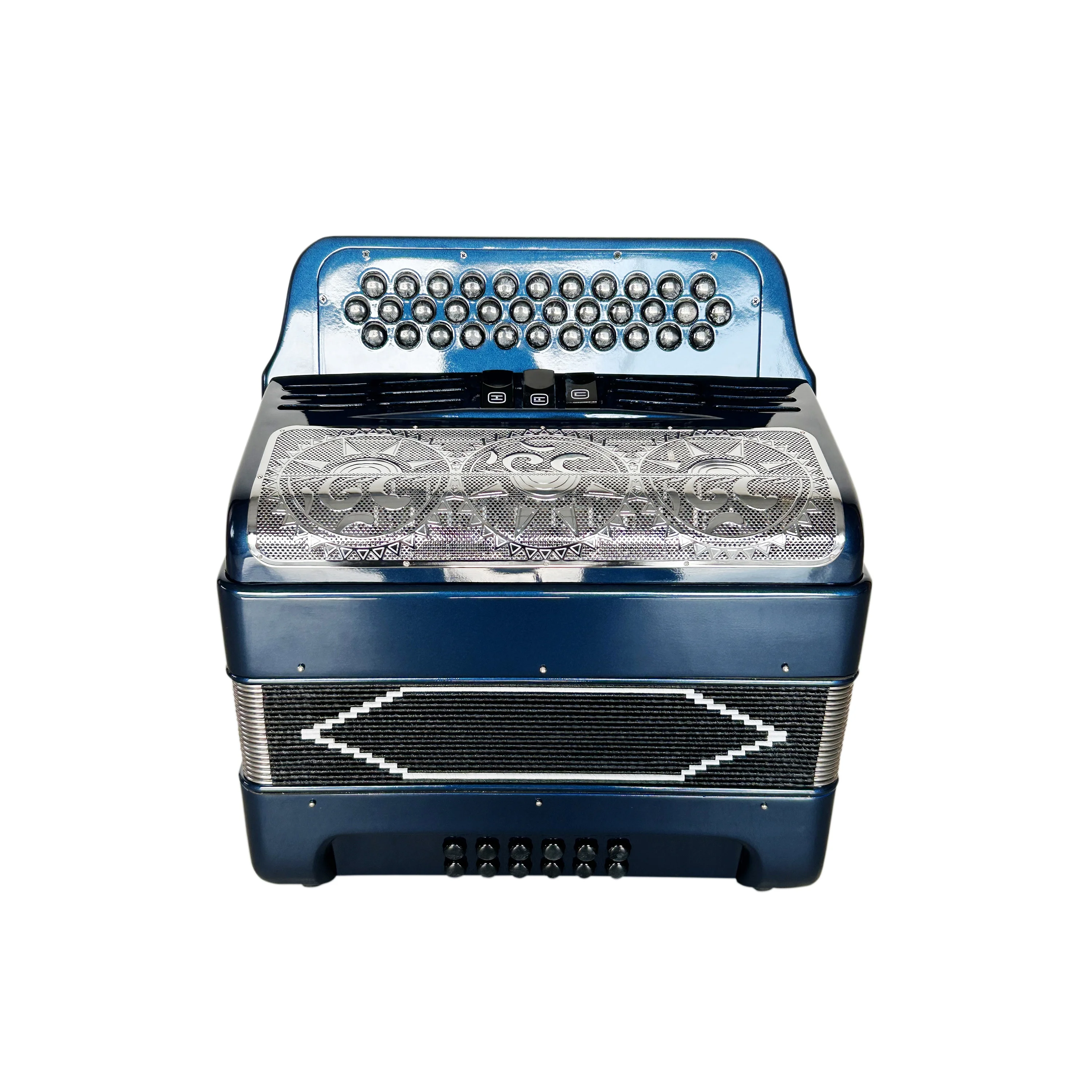SEASOUND OEM 34 Buttons 12 Bass 3 Registers Dark Blue Accordion Silver Grill Accordions Black Buttons Acordeon JB3412C