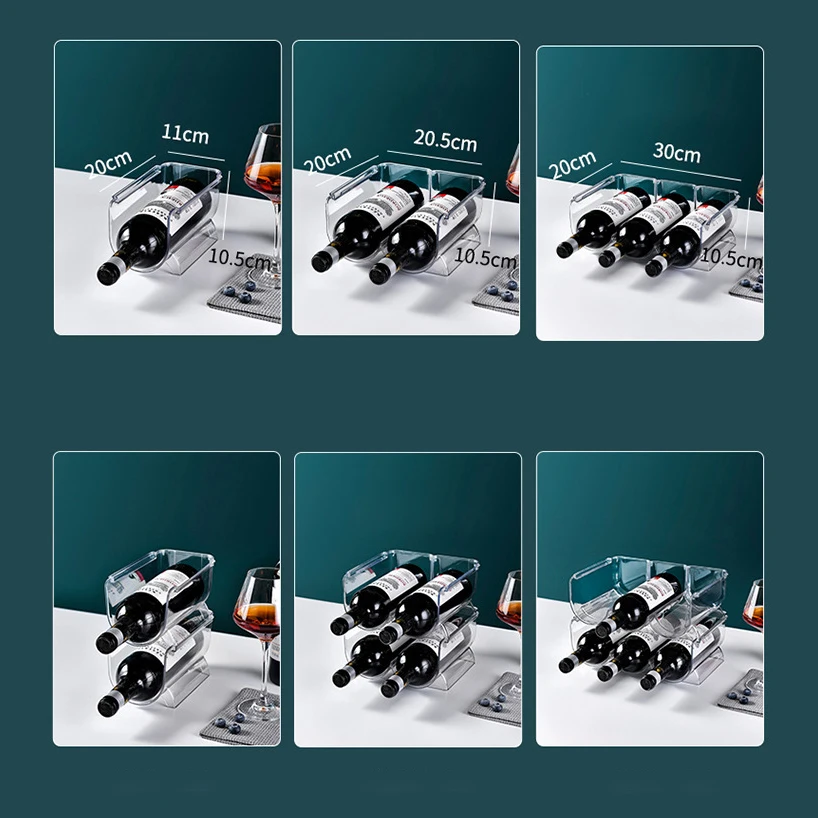 Crystal Clear Acrylic Wine Bottle Holder Display Plastic Wine Bottles Holder Refrigerator Storage Rack