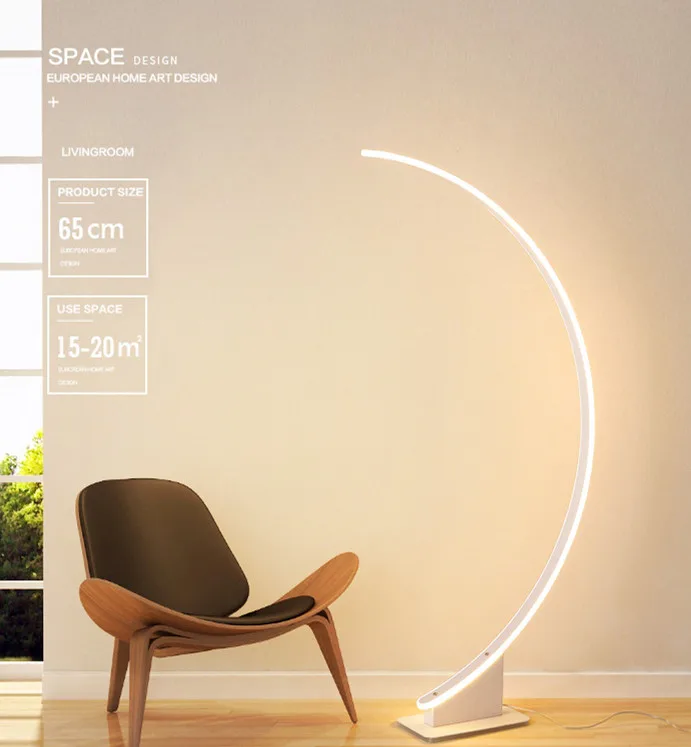 Modern Minimalist Arc Iron Floor Lamp New Trend Simple Arched Design LED Light Source for Living Room Standing Floor Lamp